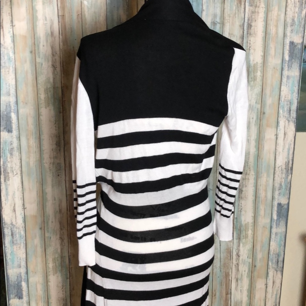 Striped Long Open Cardigan Women’s Size S - Picture 3 of 4